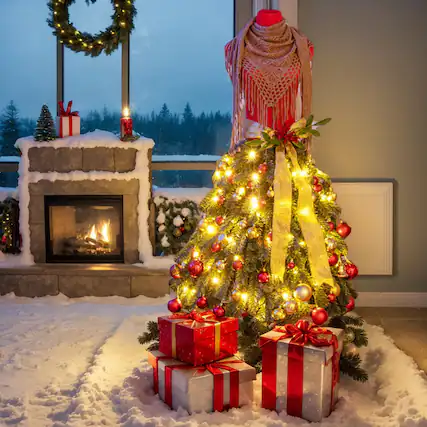 Front. Resenkos - Resenkos 5 FT Pre-lit Mannequin Artificial Christmas Tree Dress Form - Green.