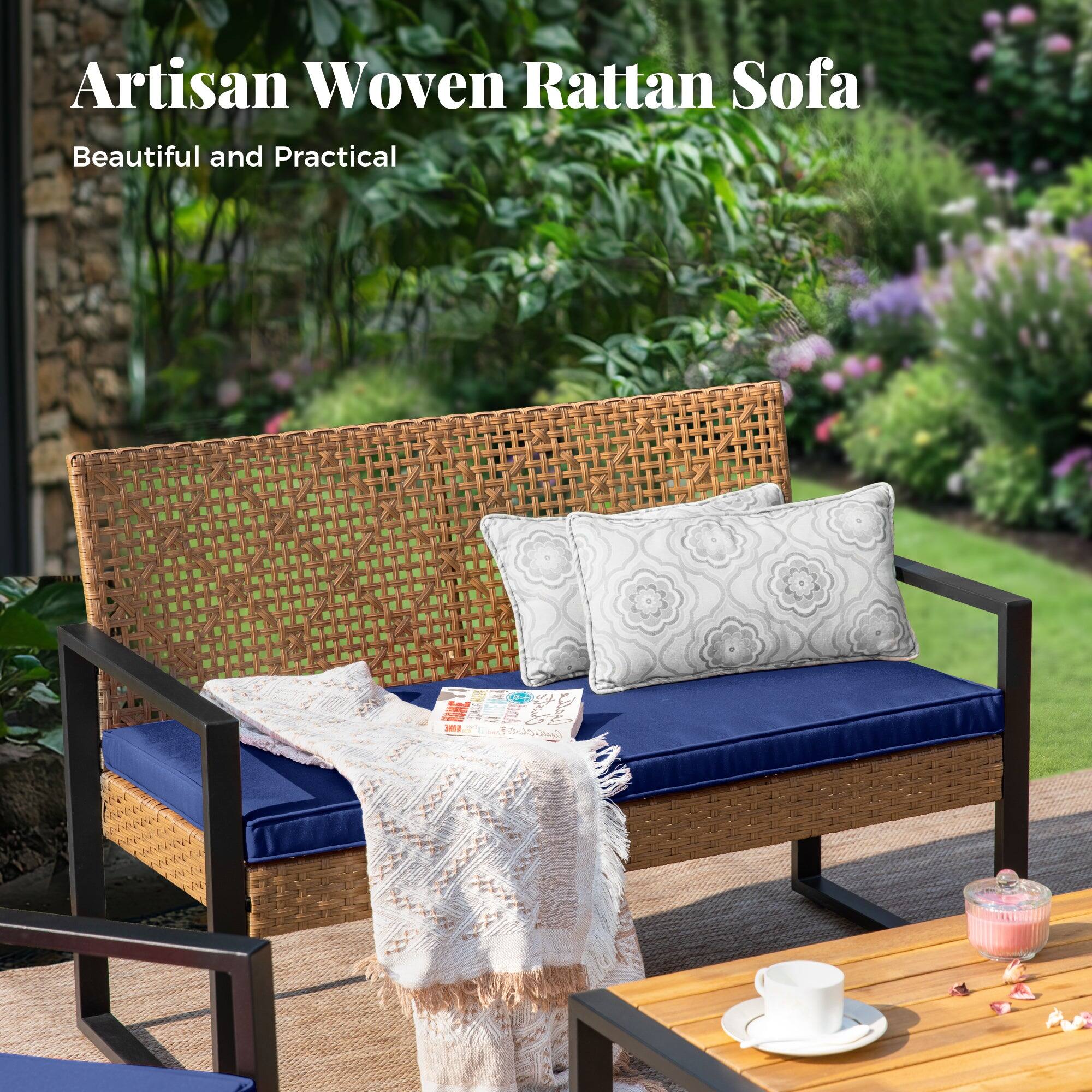 Artisan Woven Rattan Sofa  
Beautiful and Practical