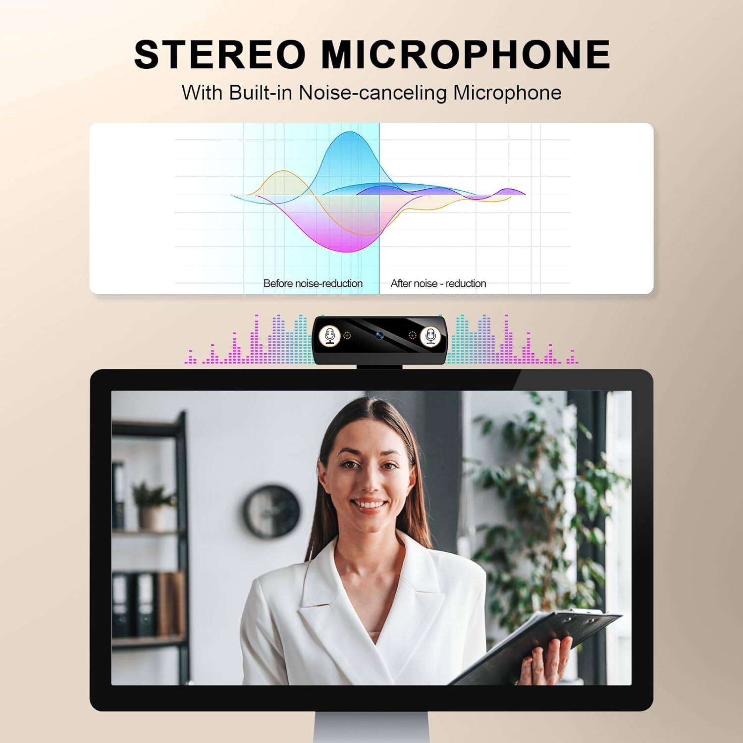 STEREO MICROPHONE  
With Built-in Noise-canceling Microphone

Before noise-reduction  
After noise - reduction