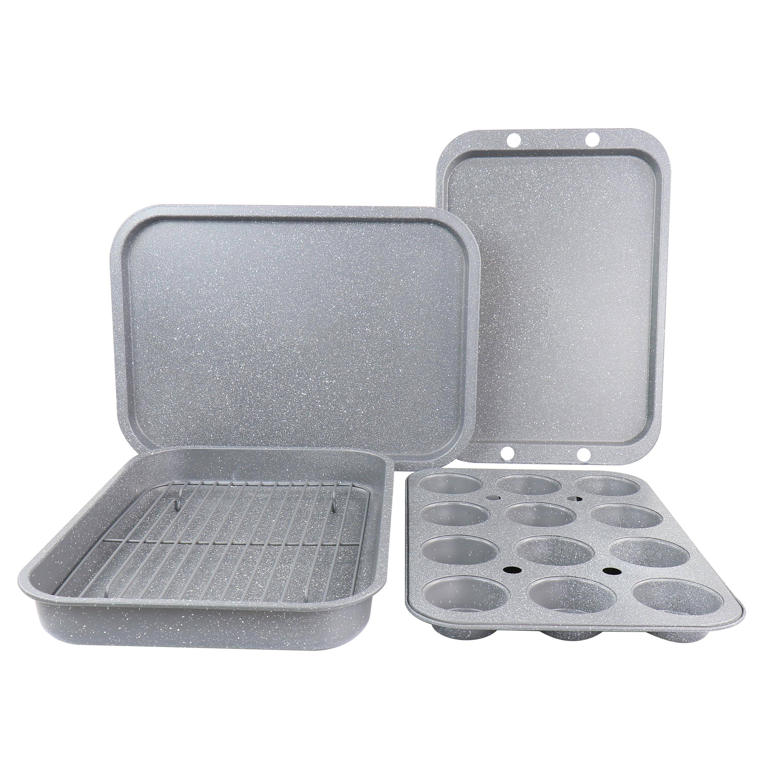 Front. Oster - Oster 5 Piece Carbon Steel Roasting and Baking Set - Gray.