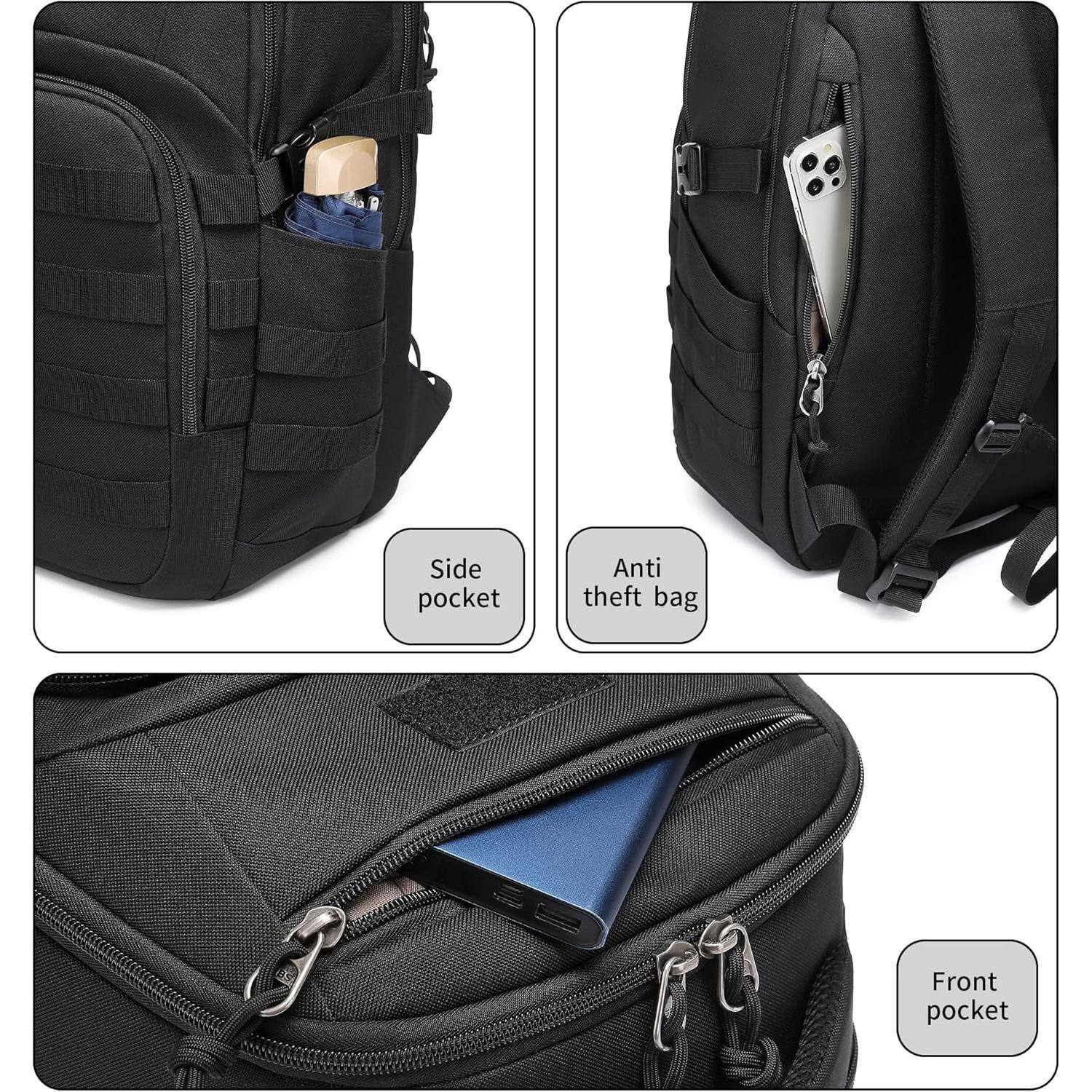 Alt View 2. Stamp n Camp - Military tactical backpack for men black small assault bag - Grey-20 inch.