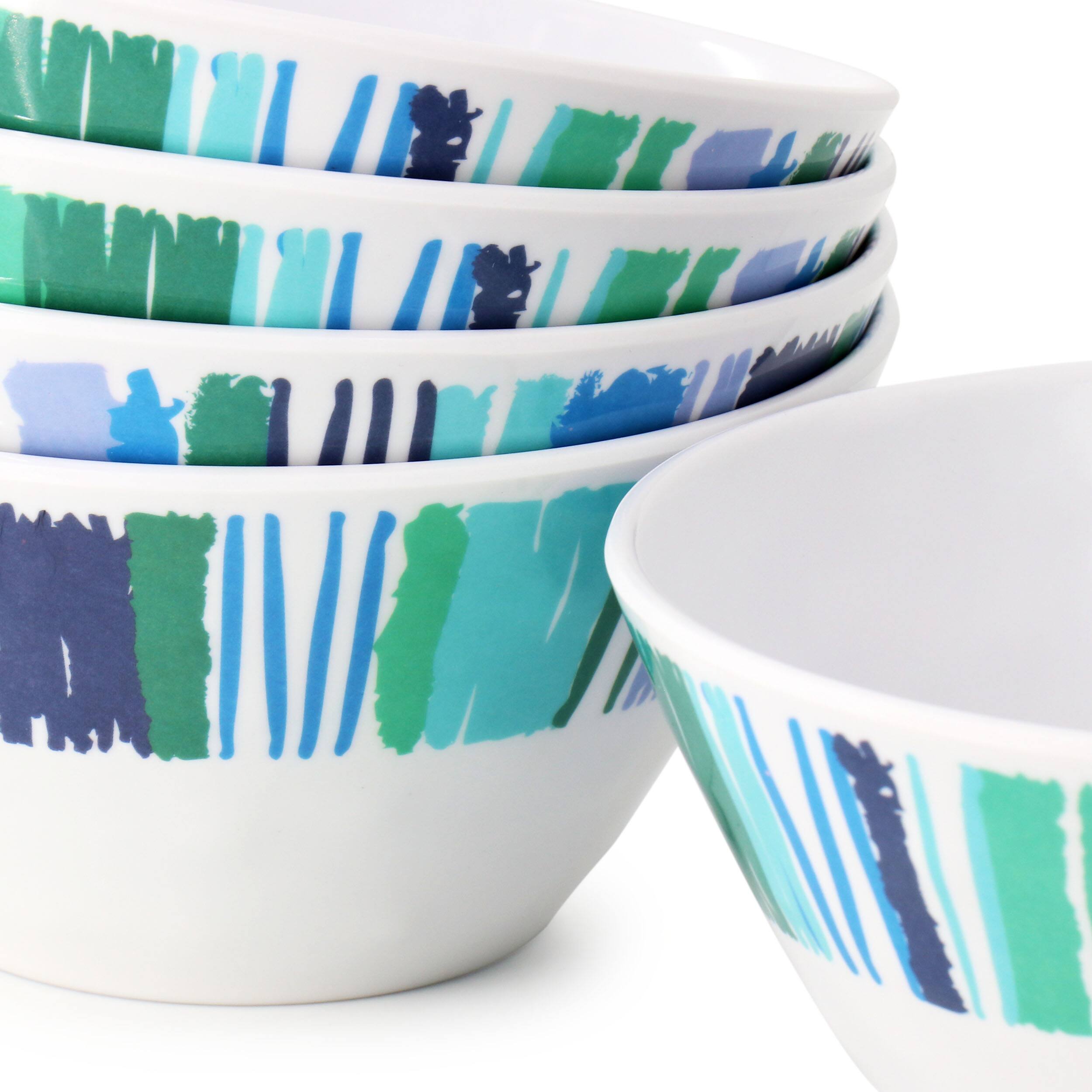 Alt View 4. Gibson - Gibson Home Tropical Sway Orleans 12 Piece 6 Inch Melamine Bowl Set in Blue - Blue.