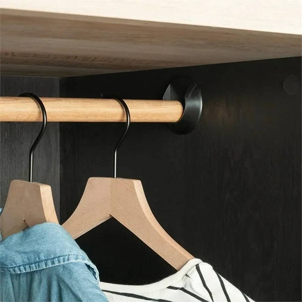 Left. Hivvago - Bedroom Armoire Cabinet with Bottom Storage Drawer in Black Oak Wood Finish - Black Oak.