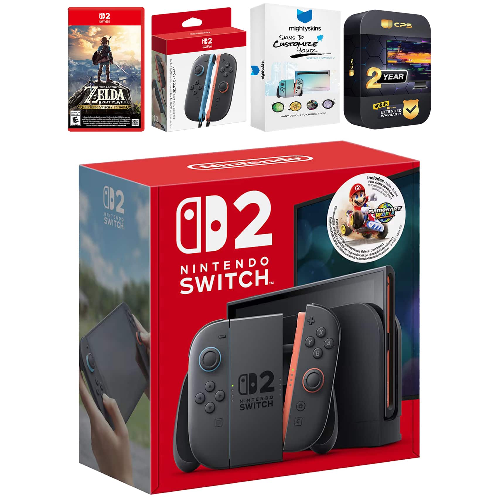 Switch 2 + Mario Kart World Bundle with Zelda Breath of the Wild