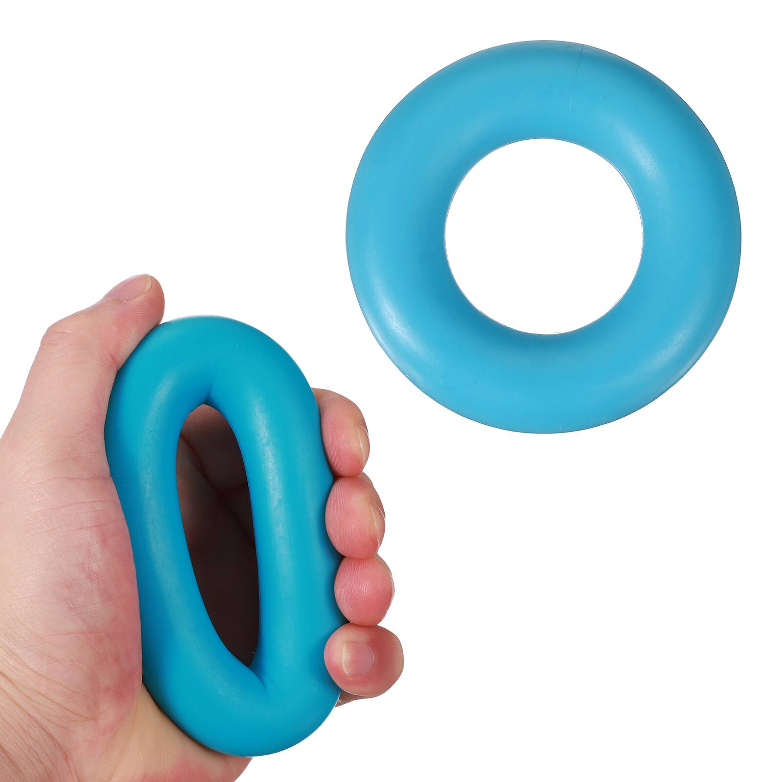 Front. Unique Bargains - Grip Strength Trainer Rings, Portable Hand Grip Strengthener Finger Forearm - For Workout Fitness, 3.5" & 35LB - Lake Blue.