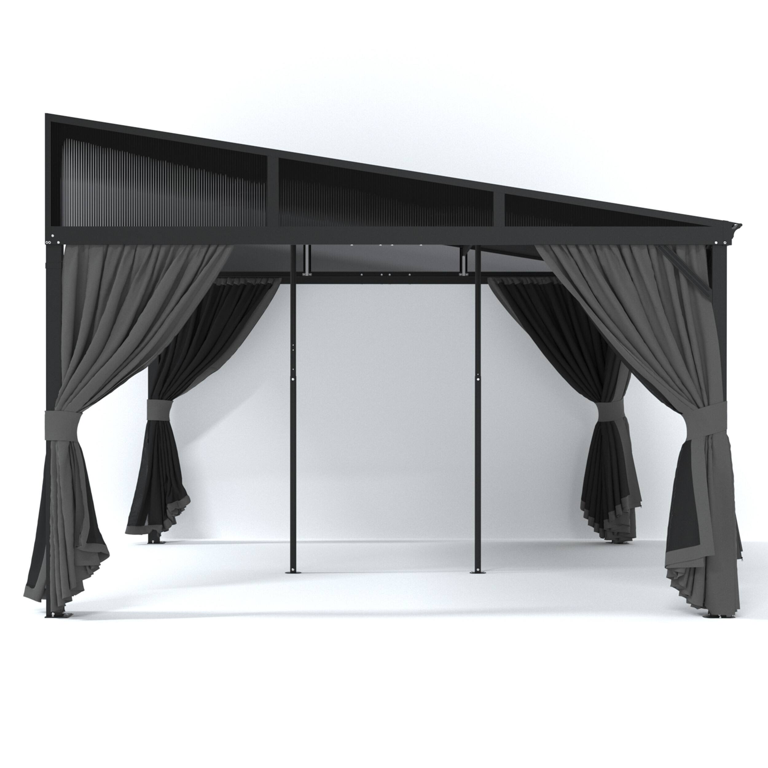 Alt View 8. Famapy - Extra Large Outdoor Gazebo with Steel Roof and Aluminum Frame, Curtains & Netting for Patio, Deck, Garden.