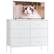 Front. Bestier - 6 Drawer 38.2 in.W Fabric Storage Tower Dresser Wooden Top for Kid Room, Closet, Entryway, Nursery - White.