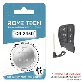 RomeTech - Replacement Battery for Key Fob - Chevrolet Suburban 2021-2023 - 2 Pack
