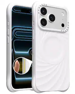 Ornarto - Vortuxe for iPhone 17 Pro Case 6.3",Compatible with MagSafe,Sleek Liquid Silicone Phone Cover - White