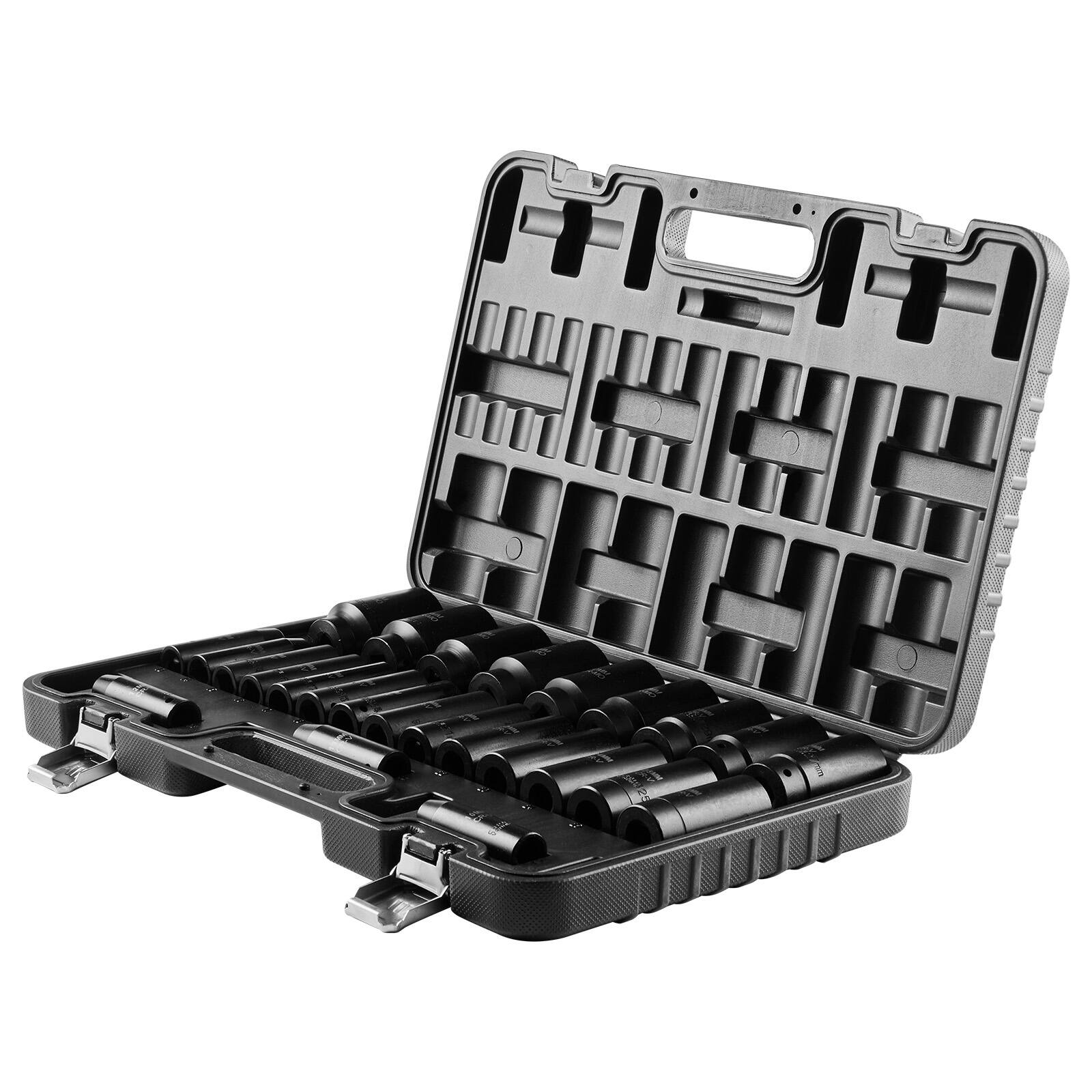 Alt View 1. LOVMOR - 1 2 Drive Impact Socket Set 26 Piece Deep Metric Socket Set.