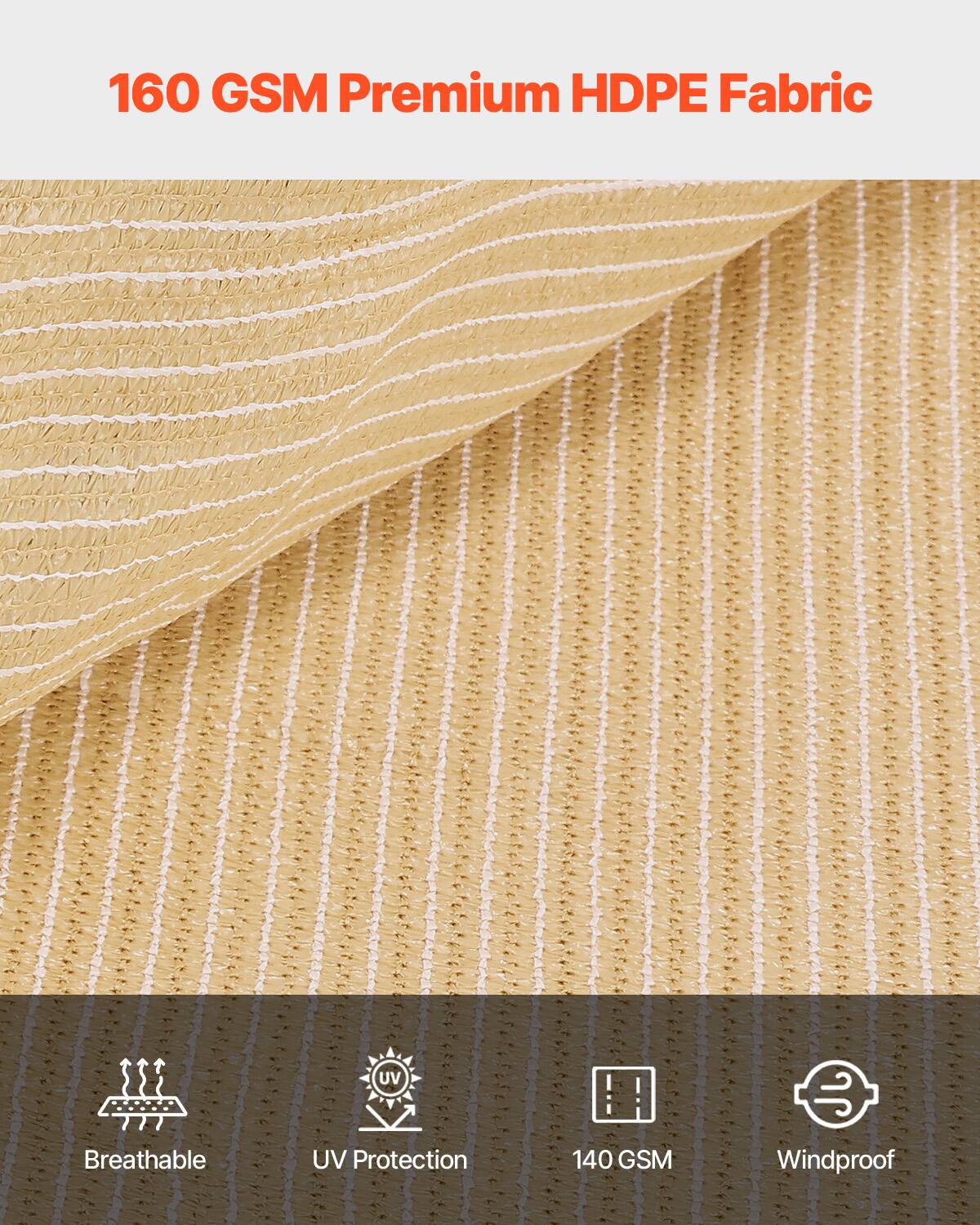 160 GSM Premium HDPE Fabric

- Breathable
- UV Protection
- 140 GSM
- Windproof