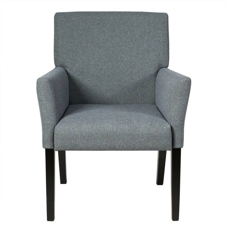 Back. Kadyn - Executive Guest Chair Reception Waiting Room Arm Chair, Upholstered Armchair for Living Room, Bedroom, Dorm, Gray - Gray.