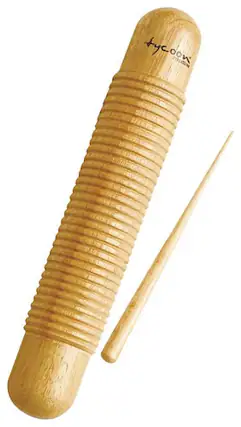 Front. Tycoon Percussion - Wooden Guiro - Brown.