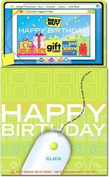 Front Large. Best Buy GC - $15 Clicks Birthday Gift Card.