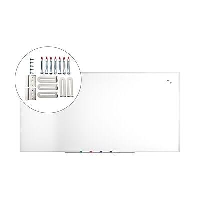 Alt View 4. TRU RED - TRU RED™ Magnetic Steel Dry Erase Board, Satin Frame, 8' x 4' (TR61178) - Satin Frame.