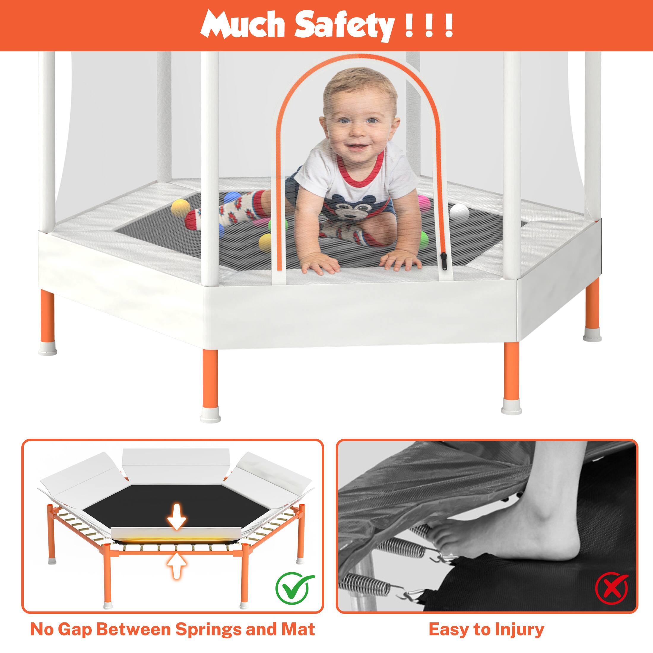 Much Safety!!!

No Gap Between Springs and Mat

Easy to Injury