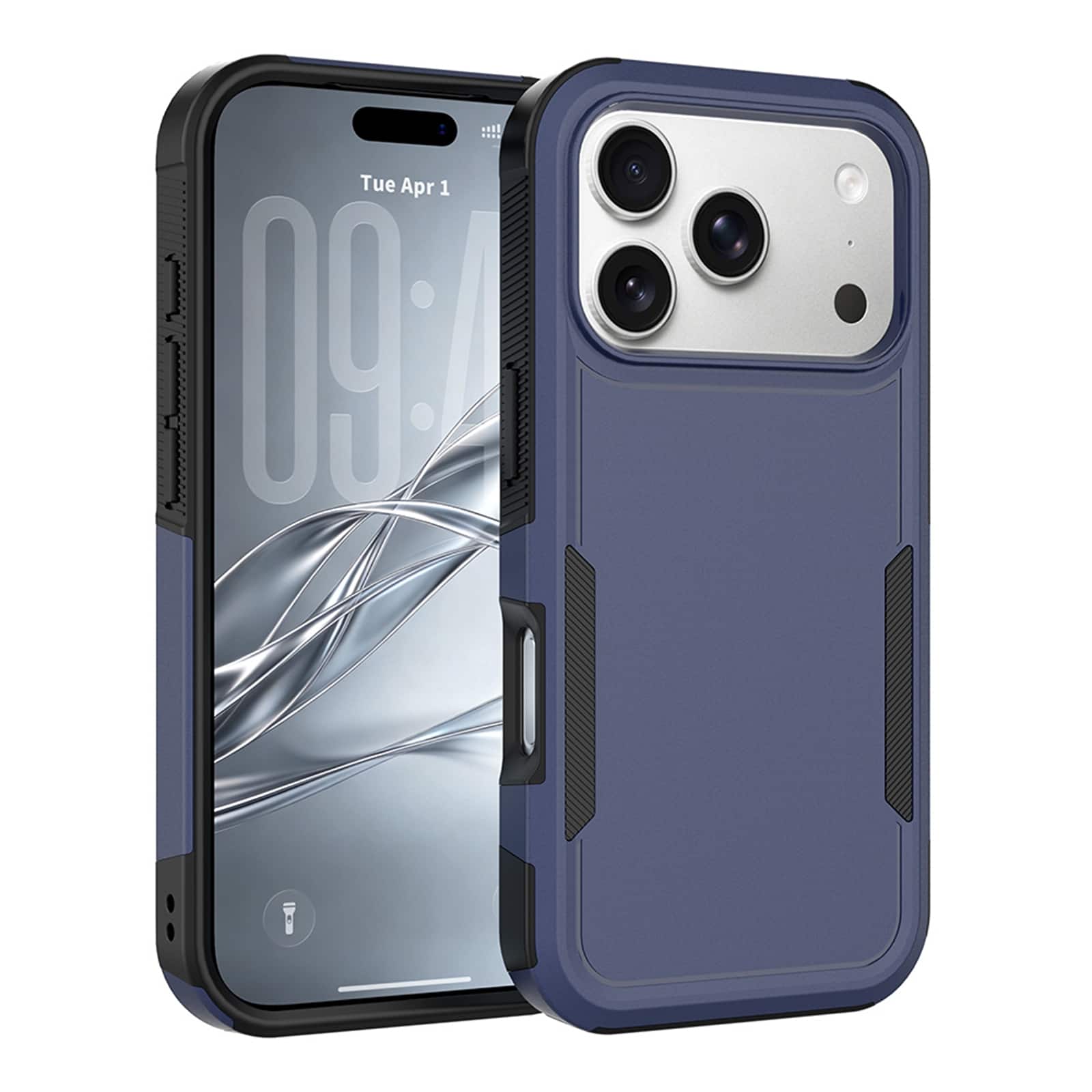 Dteck - Rugged Case for Apple iPhone 18 Pro, Shockproof Dual Layer Heavy Duty Hard PC TPU Non-slip Protective Cover - Darkblue