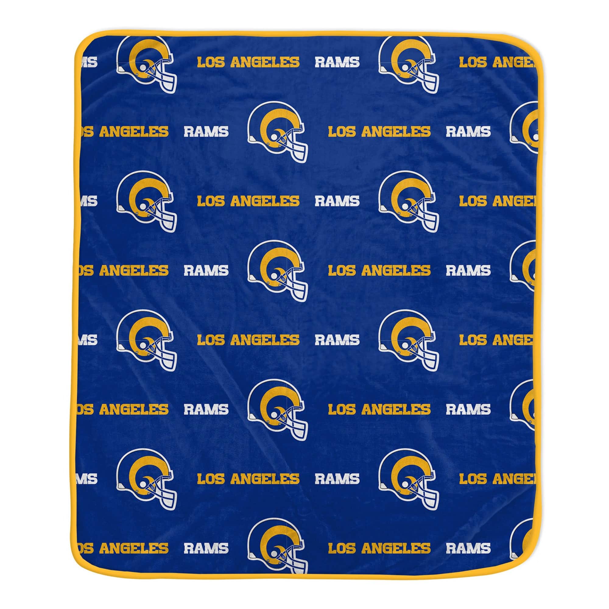 Pegasus - Los Angeles Rams 60" x 72" Repeat Helmet Wordmark Ultra Soft Blanket - Multicolor