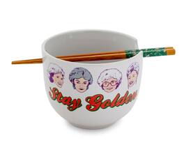 Silver Buffalo - The Golden Girls "Stay Golden" 20-Ounce Ceramic Ramen Bowl and Chopstick Set - Red