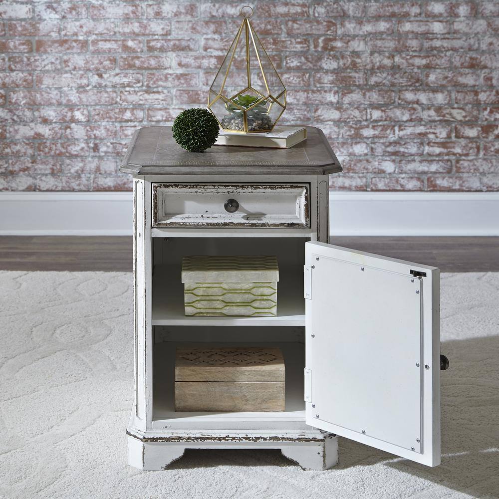 Alt View 2. Liberty Furniture Industries - Magnolia Manor Chair Side Table in Antique White - White.