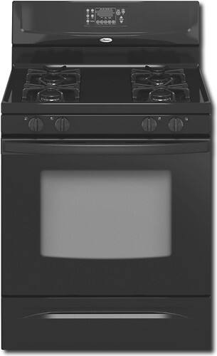 Front Standard. Whirlpool - 30" Self-Cleaning Freestanding Gas Range - Black-on-Black.
