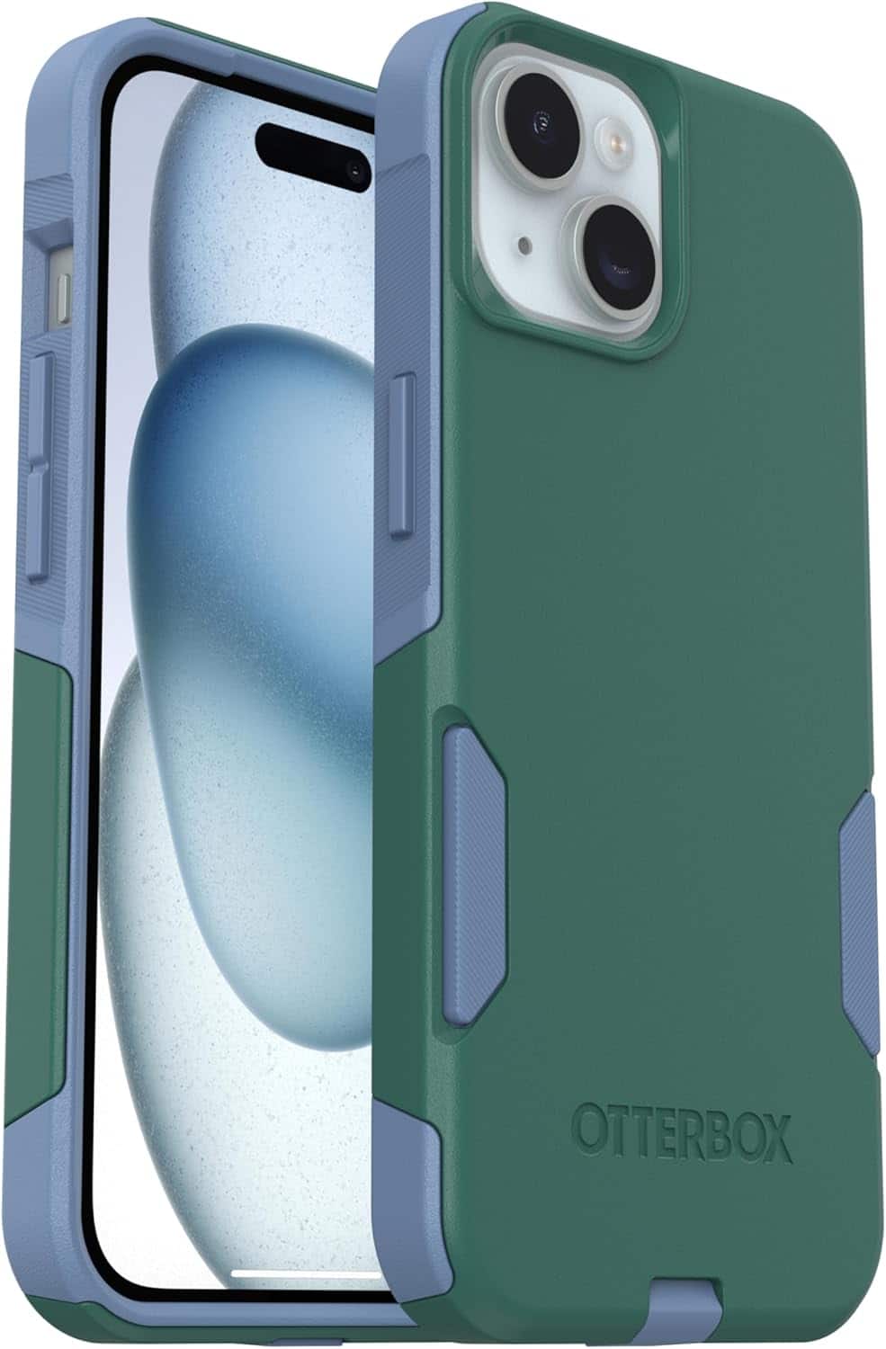 OtterBox - Commuter Series Hard Shell Case for Apple iPhone 16e, Apple iPhone 15, Apple iPhone 14, & Apple iPhone 13 - Regal Bay (Green & Blue)