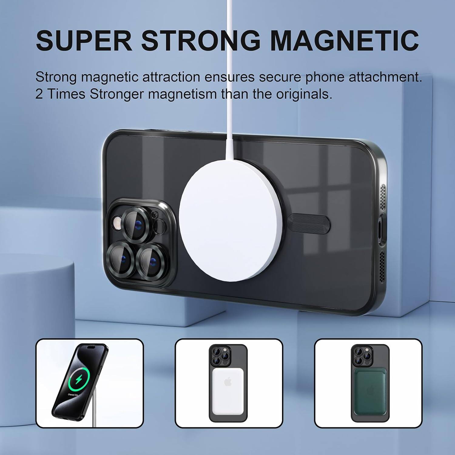 SUPER STRONG MAGNETIC
Strong magnetic attraction ensures secure phone attachment. 2 Times Stronger magnetism than the originals.