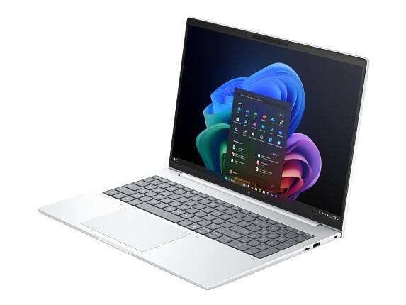 Angle. HP - HP EliteBook Laptop Computer 16" WUXGA Touch Screen AMD Ryzen AI 5 32 GB - Glacier silver.