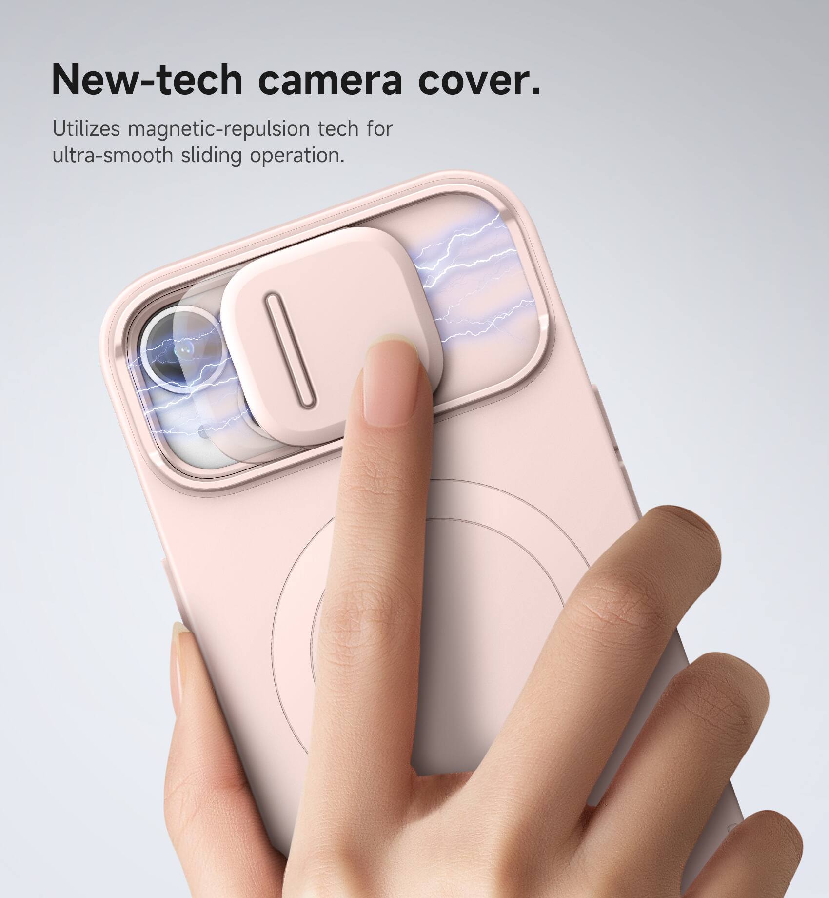 New-tech camera cover.  
Utilizes magnetic-repulsion tech for ultra-smooth sliding operation.