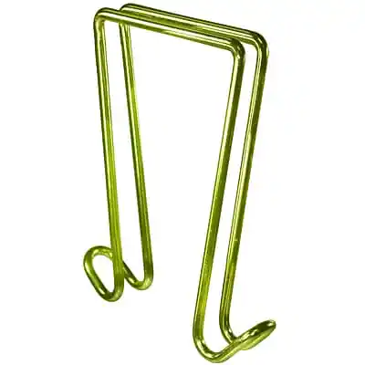 Front. Artistic - Double Sided Coat Clip Cubicle Accessory, 4 3/4"H x 3/4"W - Polished Brass.