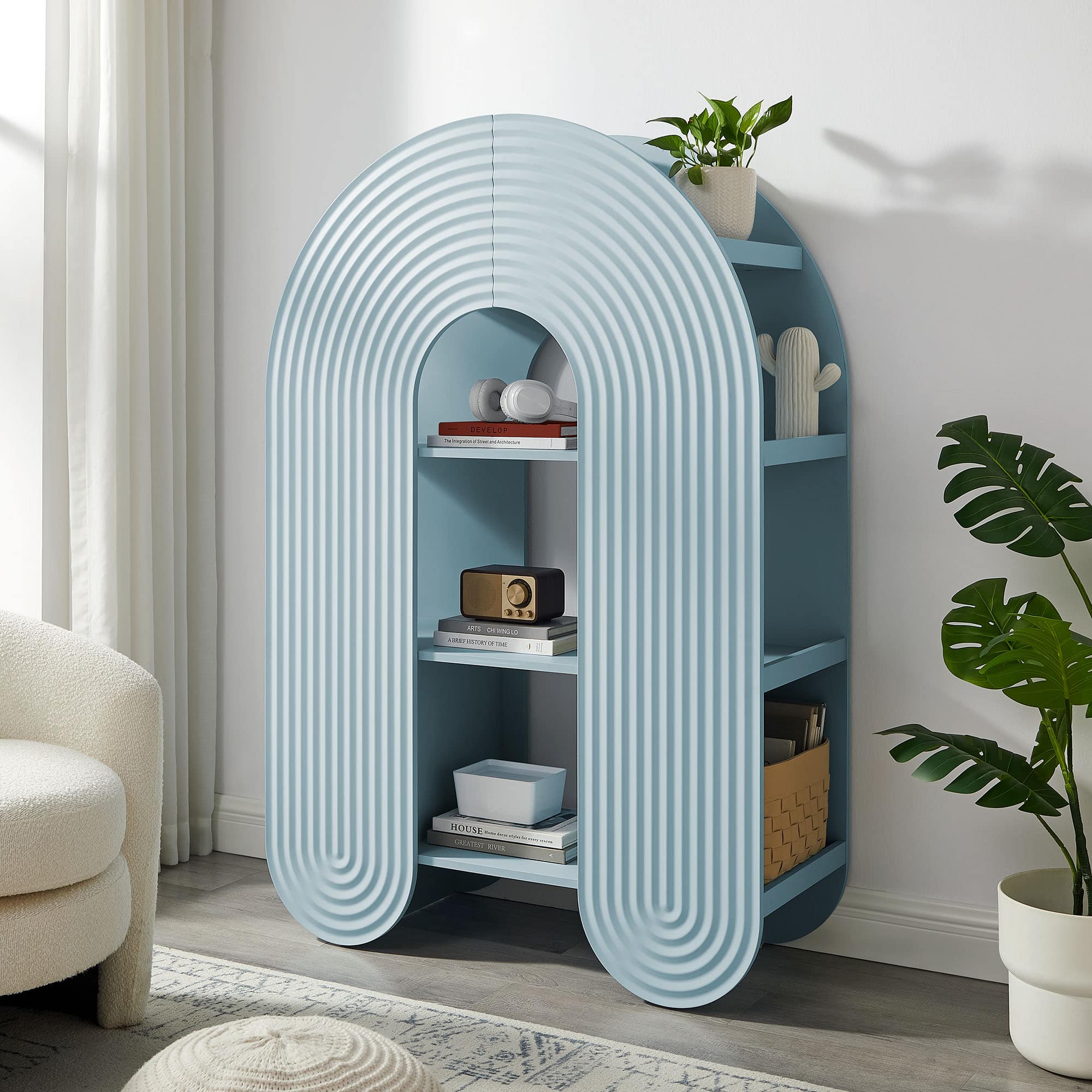 Daydream 58" Arched Bookshelf by Modway - Light Blue