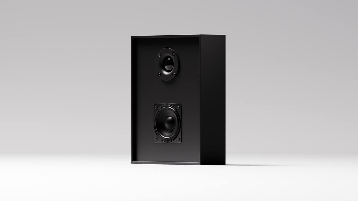 Front. Gallo Acoustics - Profile1 2-Way 50W Slim On-Wall Speaker – Single - Black.