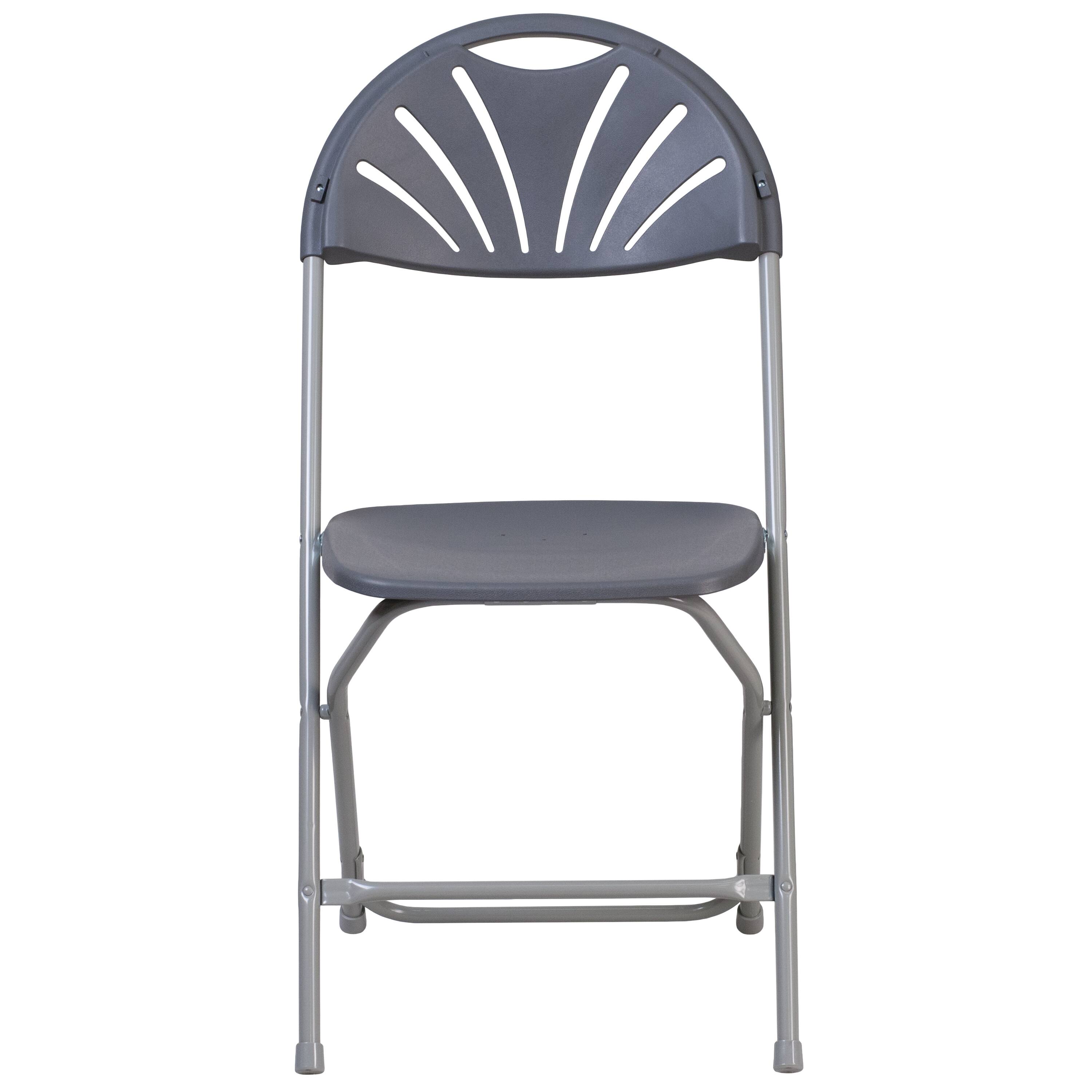 Alt View 8. Emma + Oliver - 2 Pack Wedding Party Event Fan Back Plastic Folding Chair Home Office - Charcoal.