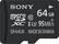 Front. Sony - SR Series 64GB microSDXC UHS-I Memory Card - Black.