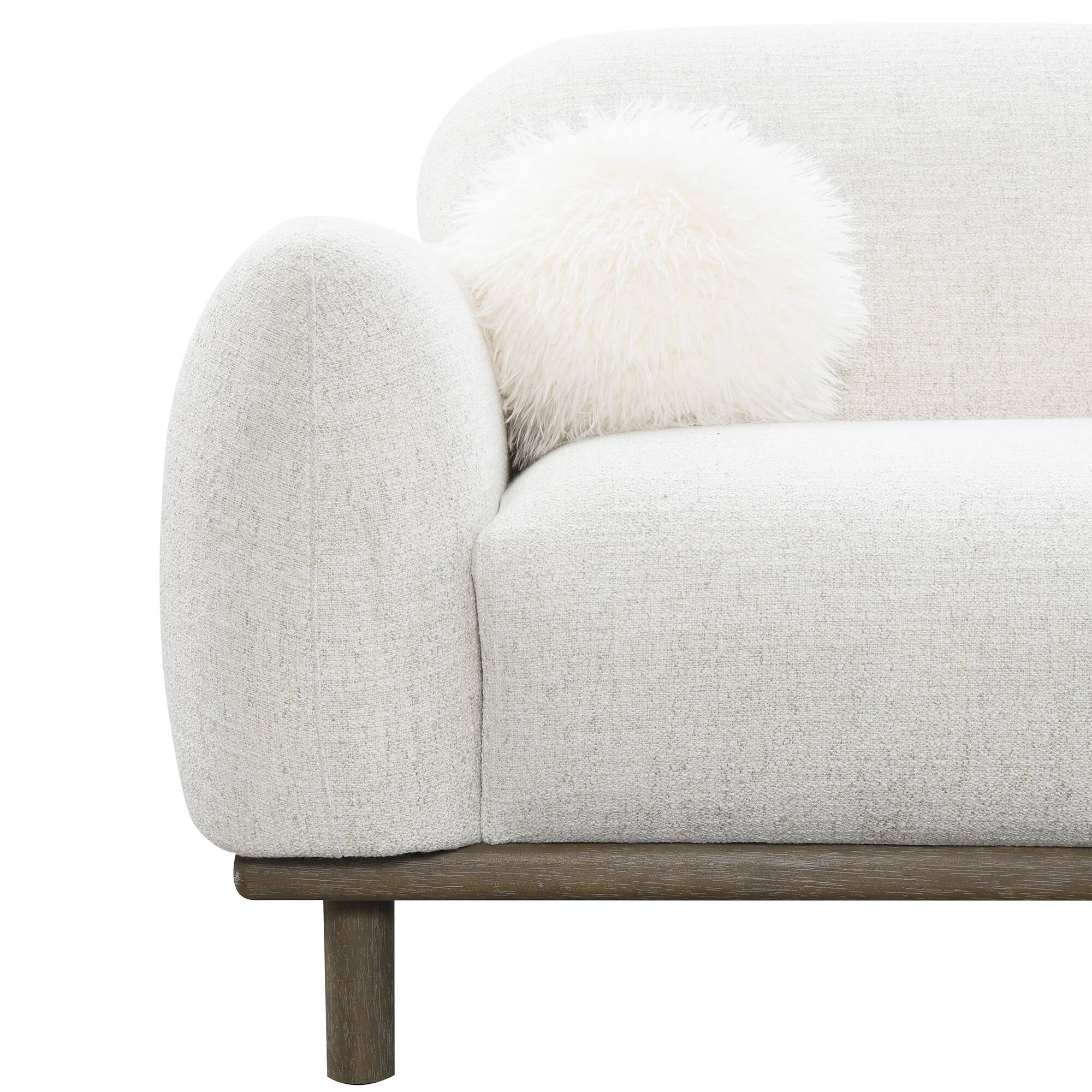 Alt View 6. Vaczon - Cozy Bench-Style Sofa with Soft Cushioning and Plush Accent Pillows, Ideal for Family Room or Lounge - Oat.