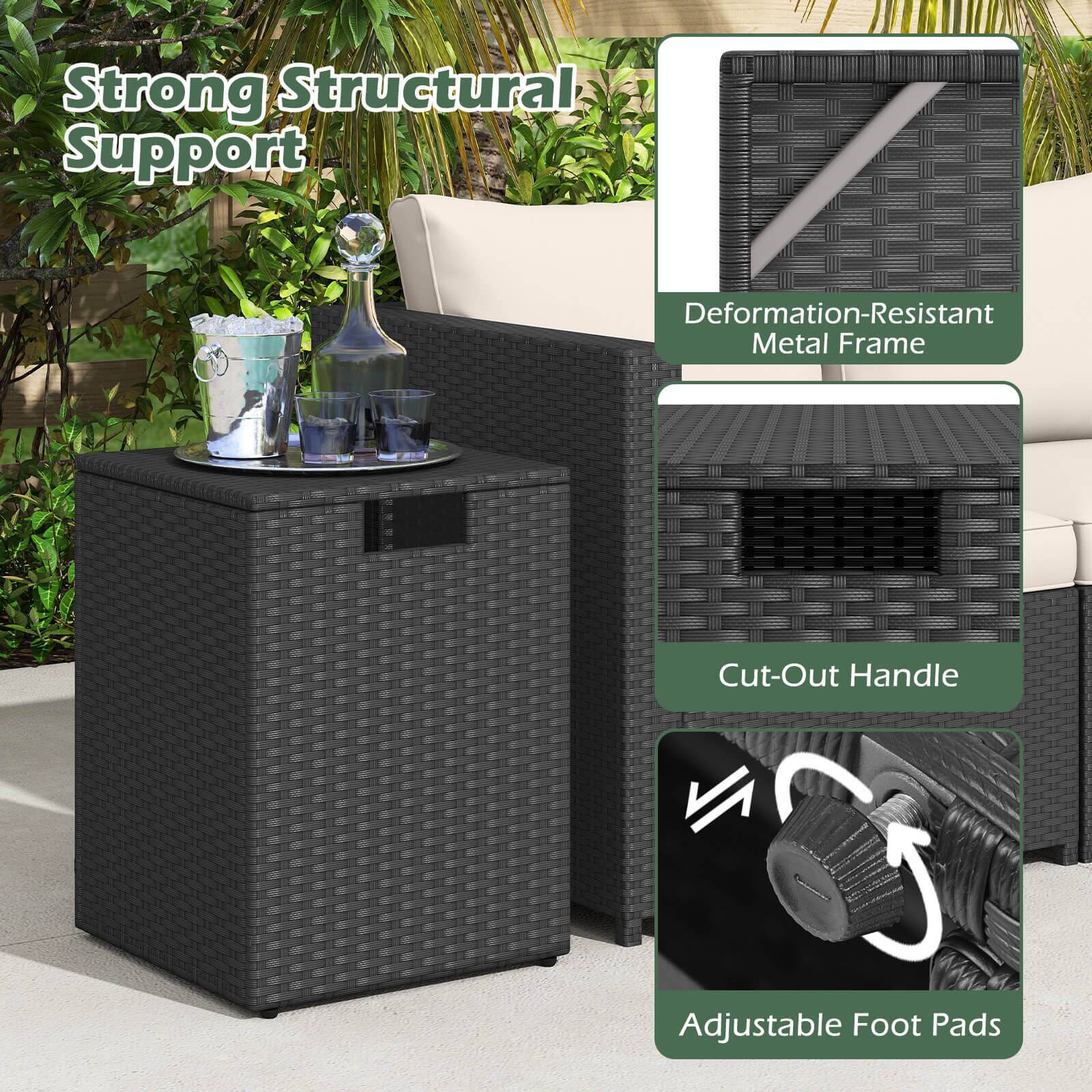 Strong Structural Support  
Deformation-Resistant Metal Frame  
Cut-Out Handle  
Adjustable Foot Pads