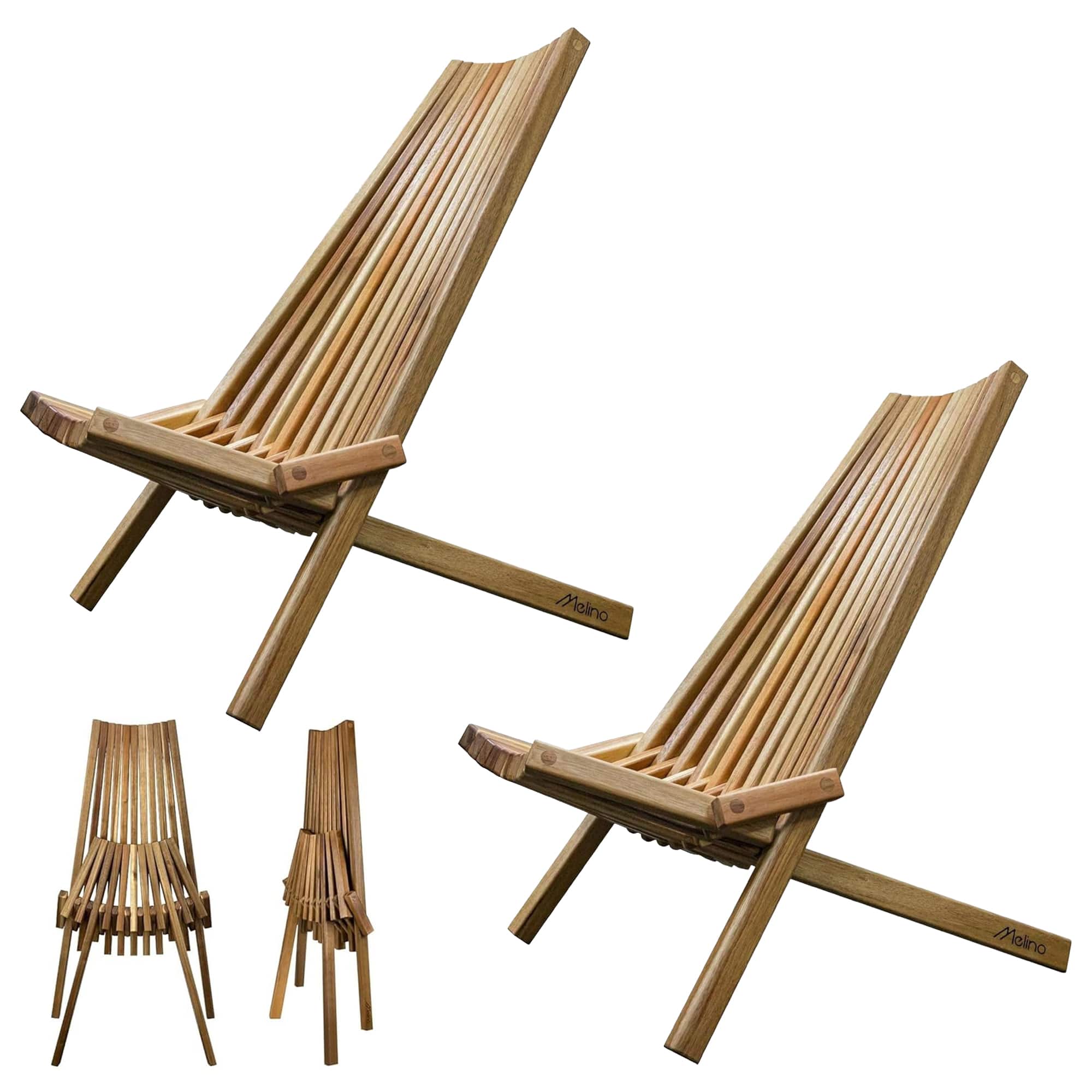 Melino - 2-Piece Wooden Folding Tamarack Chair Set for Patio and Outdoor - Natural price history on PriceWatchPro
