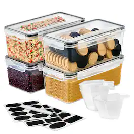 Sorbus - 4 Pack (108oz/13.5cups) Airtight Food Storage Containers with Lids - Clear