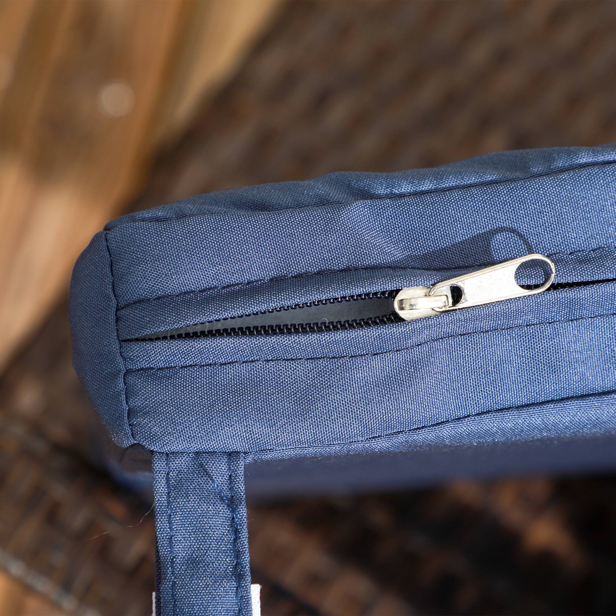 Alt View 8. Outsunny - Stackable PE Rattan Outdoor Dining Chairs with Cushions, Set of 2 Patio Wicker Dining Chairs - Blue.