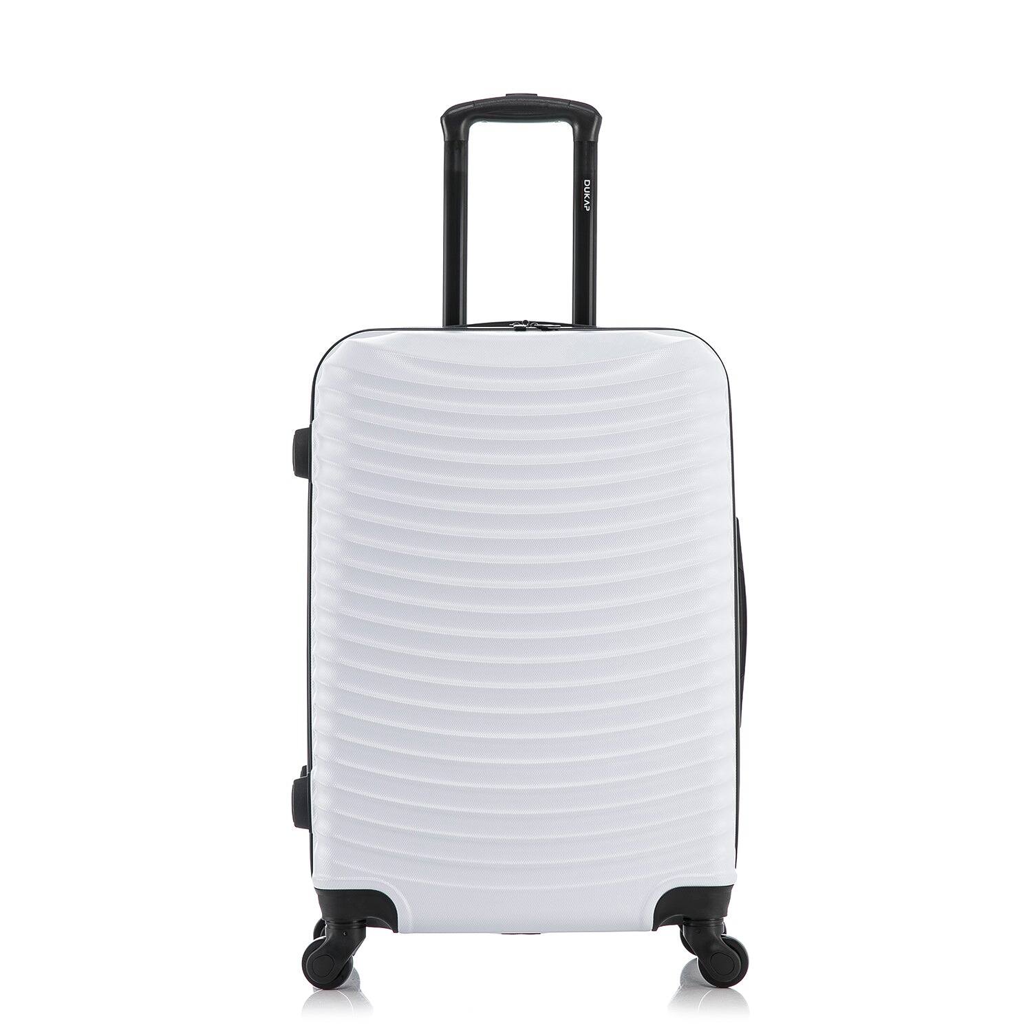 Angle. DUKAP - Adly Lightweight Hardside Spinner Luggage 24" - WHITE.