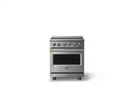 Viking - 30"W. 4.7 Cu.Ft. Pro5S 4 Element Freestanding Electric Induction Convection Range - /Brushed Brass - Stainless Steel