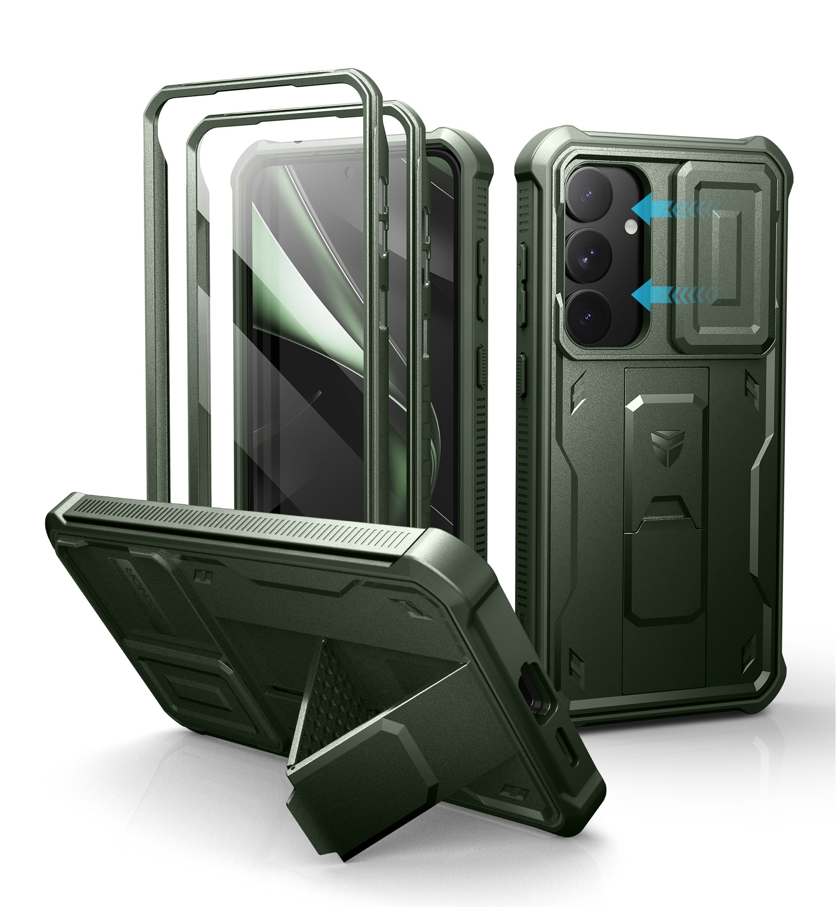 dexnor - for Samsung Galaxy S25 Plus Case with Built-in Slide Camera Cover & Screen Protector & Kickstand - Army Green price history on PriceWatchPro