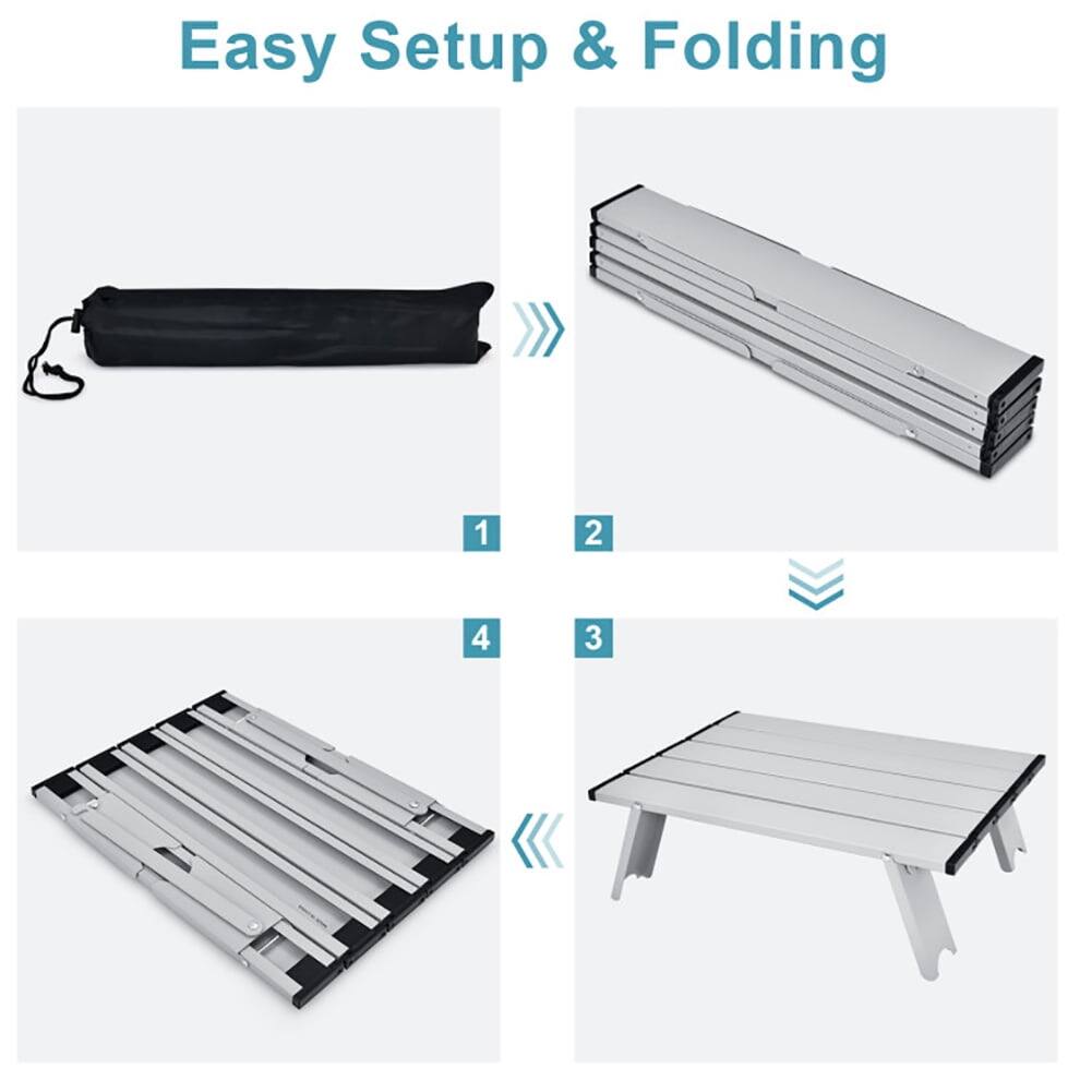 Easy Setup & Folding

1. Folded state
2. Partially unfolded
3. Fully unfolded
4. Fully assembled