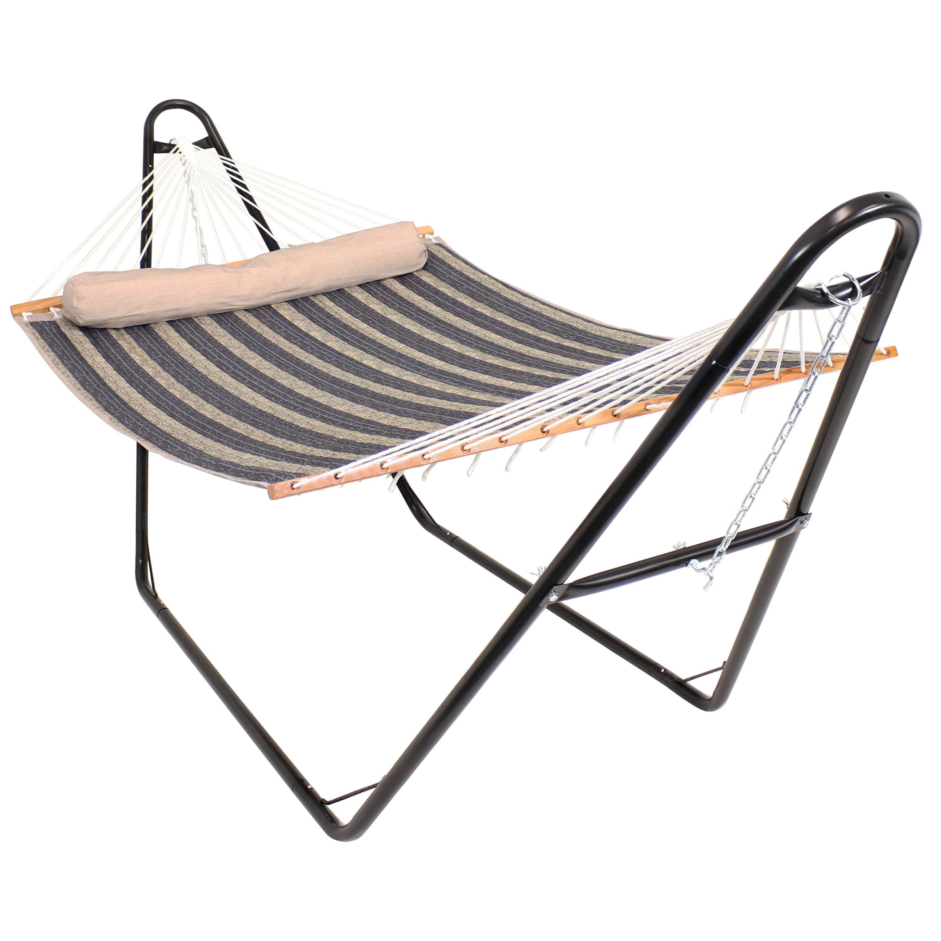 Sunnydaze - Quilted 2-Person Hammock with Universal Stand - Mountainside