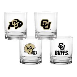 Indigo Falls - Colorado Buffaloes 4-Pack Collector's 14oz. Rocks Glass Set - Multicolor