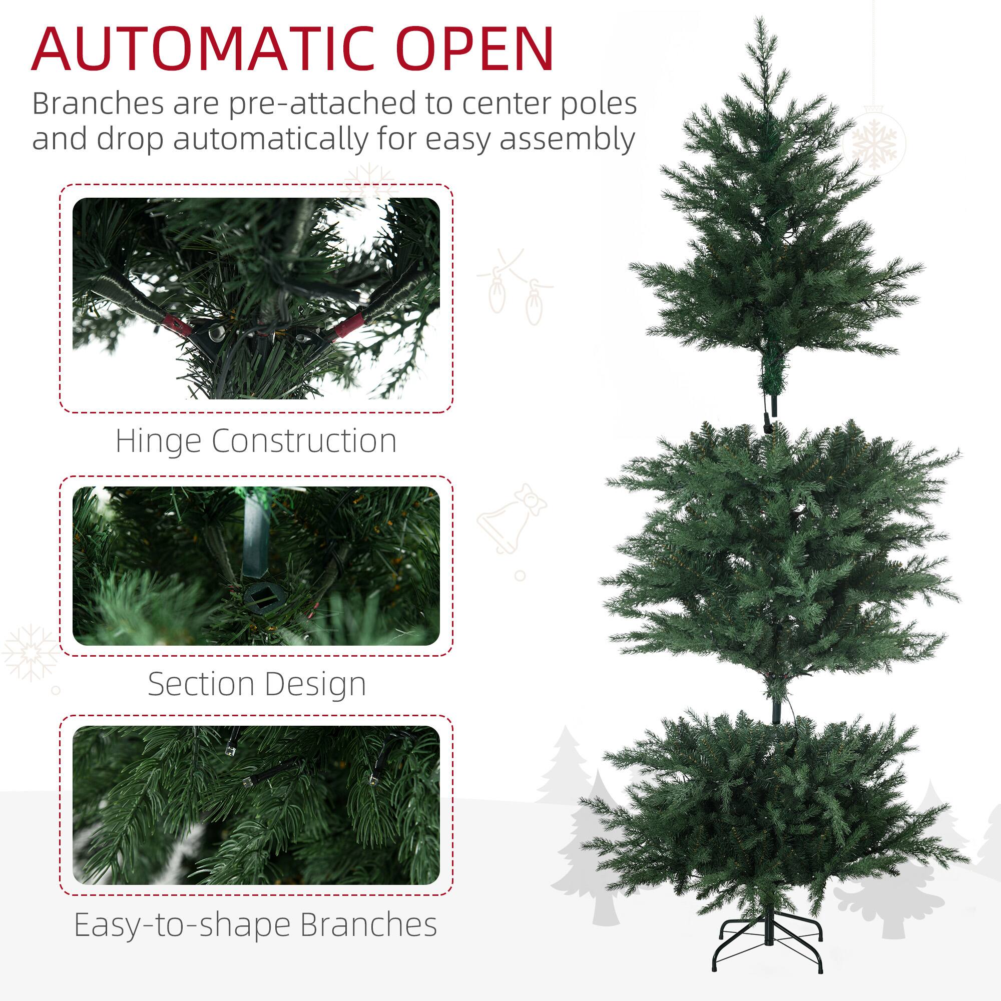 **AUTOMATIC OPEN**

Branches are pre-attached to center poles and drop automatically for easy assembly

- **Hinge Construction**
- **Section Design**
- **Easy-to-shape Branches**