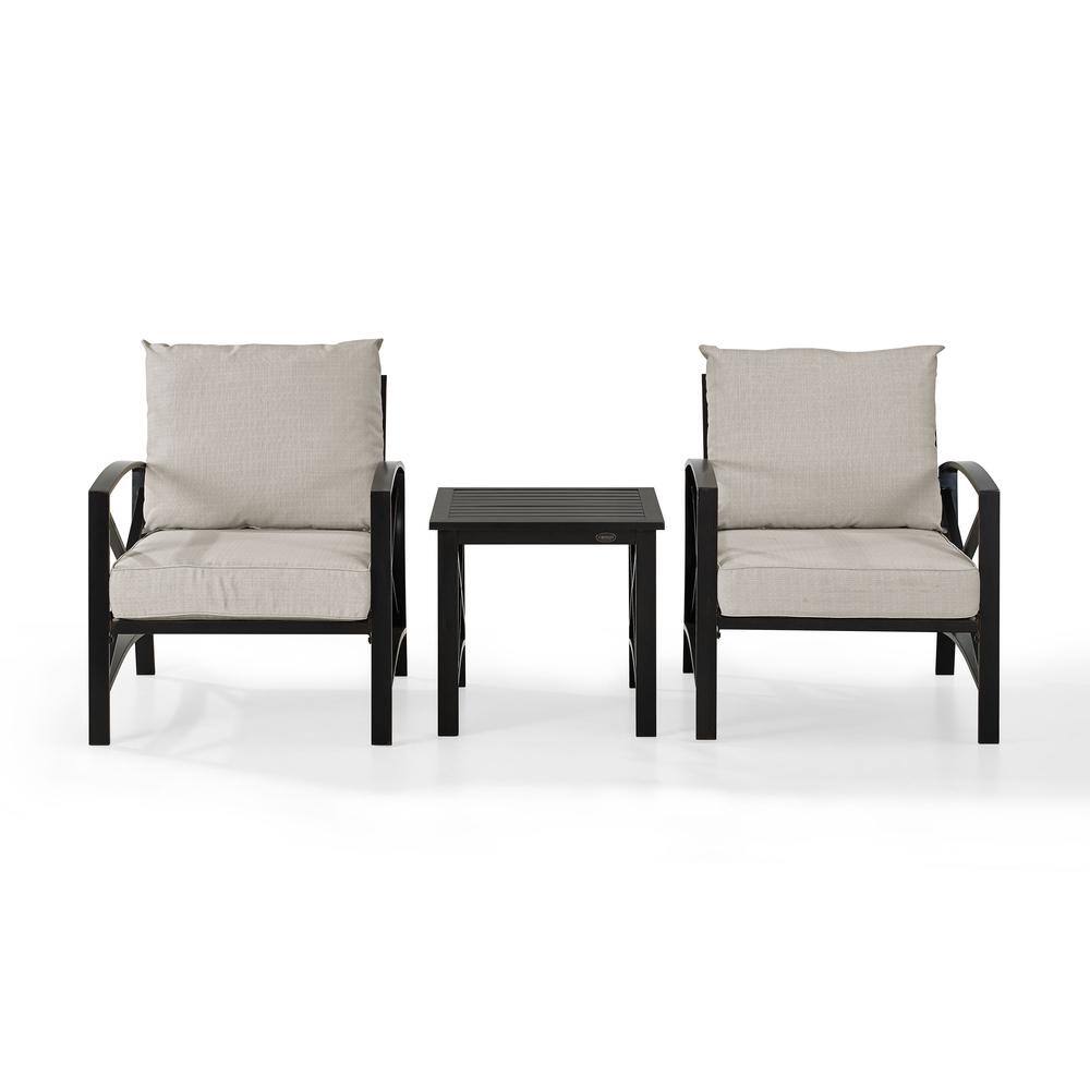 Crosley Furniture Kaplan 3Pc Outdoor Chair Set Side Table & 2 Chairs ...