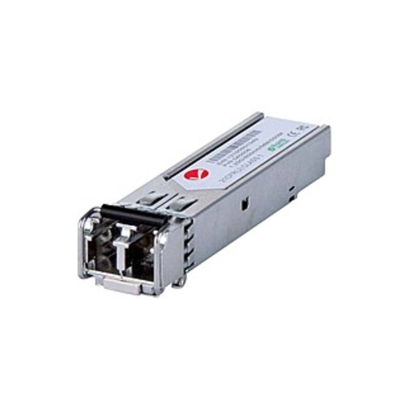 Front. Intellinet - Gigabit Ethernet SFP Mini-GBIC Transceiver, 1000Base-Sx (LC) Multi-Mode Port, 550m, Equivalent to Cisco GLC-SX-MM - For - Possibly Black.