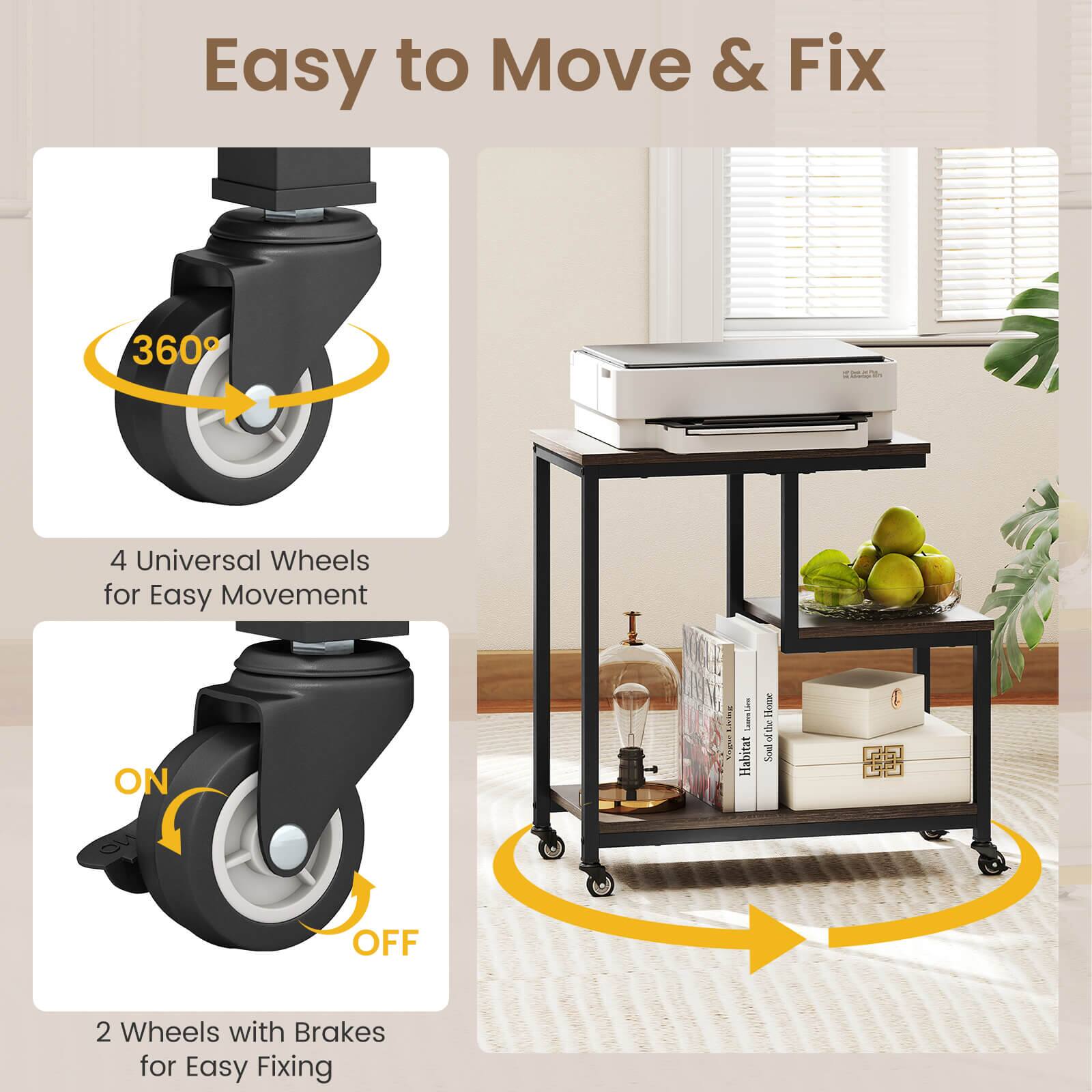 Easy to Move & Fix: 360° 4 Universal Wheels for Easy Movement | ON I SAI7 1 T Habitat Home Die - Some E OFF 2 Wheels with Brakes for Easy Fixing