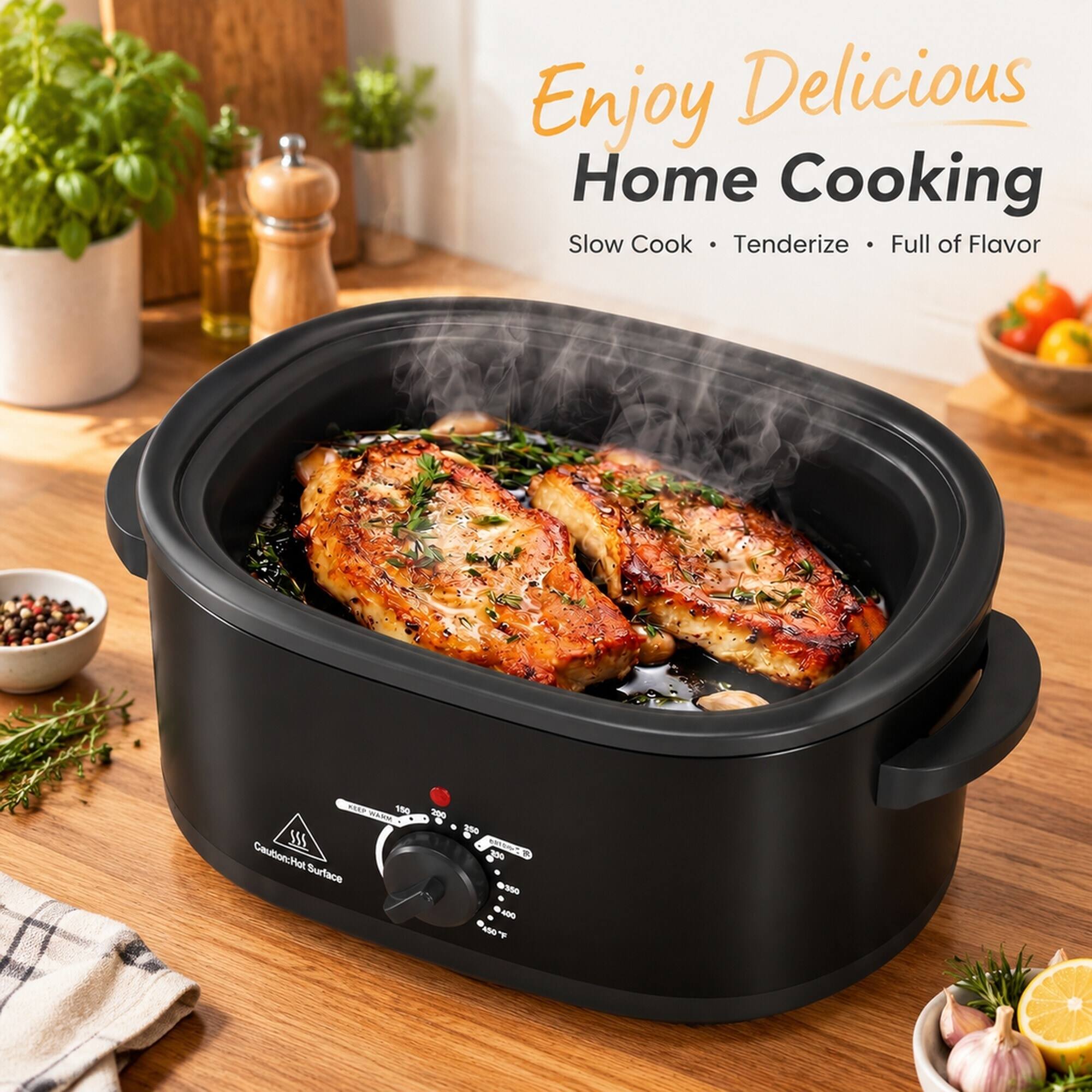 Enjoy Delicious Home Cooking  
Slow Cook · Tenderize · Full of Flavor  

KEEP NIRAW 150 III  
Caution: Hot Surface  

200  250 OCE R 0350 -  AN